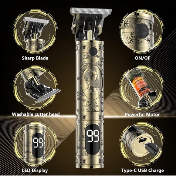 Cordless Hair Clippers for Men Professional Beard Trimmers - Picture 3 of 7